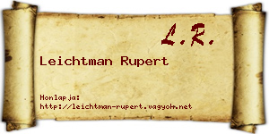 Leichtman Rupert névjegykártya
